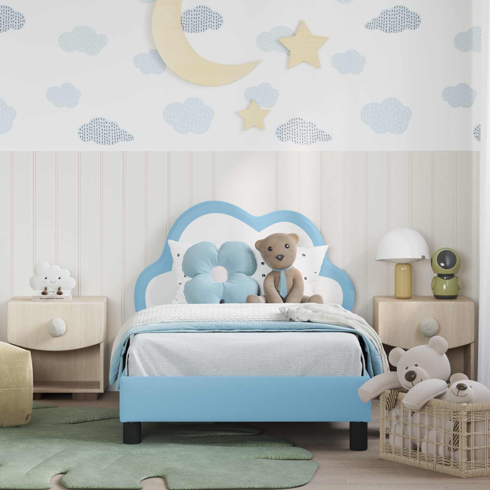 Struttura letto bambini con testata Blu 80 x 160 cm PU 42011174
