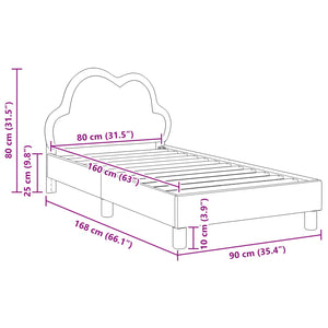 Struttura letto bambini con testata Blu 80 x 160 cm PU 42011174