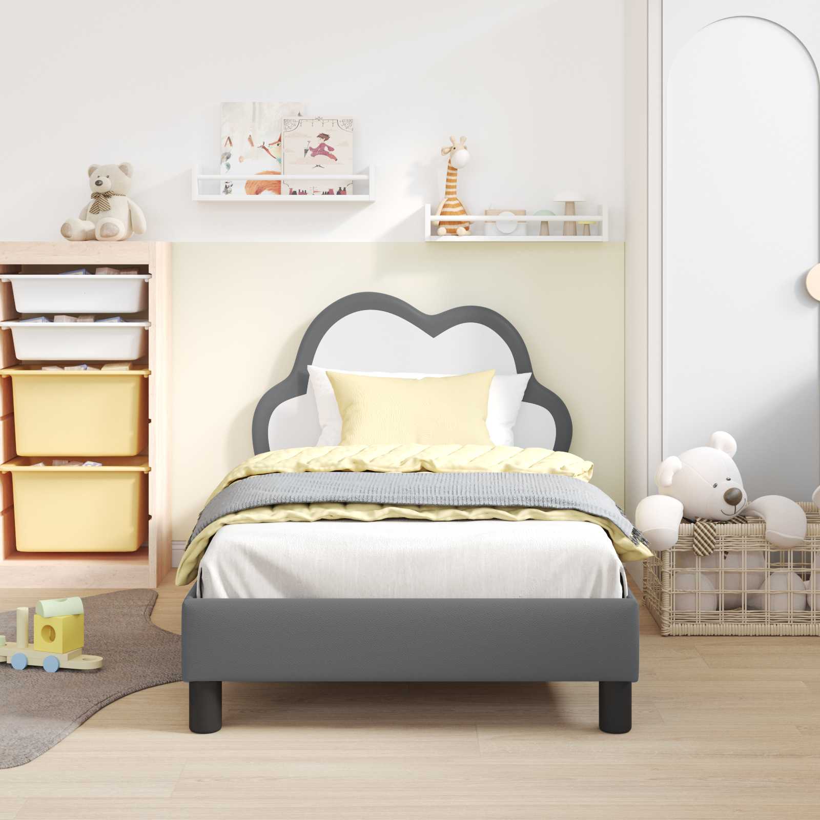 Struttura letto bambini con testata Grigio chiaro 80 x 160 cm 42011175