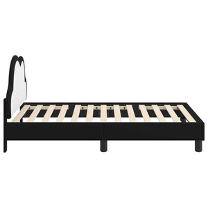 Struttura letto bambini con testata Nero 80 x 160 cm PU 42011176