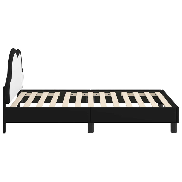 Struttura letto bambini con testata Nero 80 x 160 cm PU 42011176