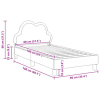 Struttura letto bambini con testata Nero 80 x 160 cm PU 42011176