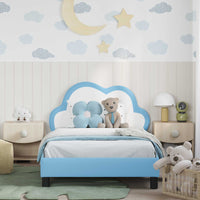 Struttura letto bambini con testata Blu 90 x 190 cm PU 42011182