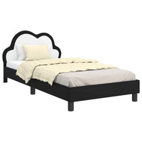 Struttura letto bambini con testata Nero 90 x 190 cm PU 42011184