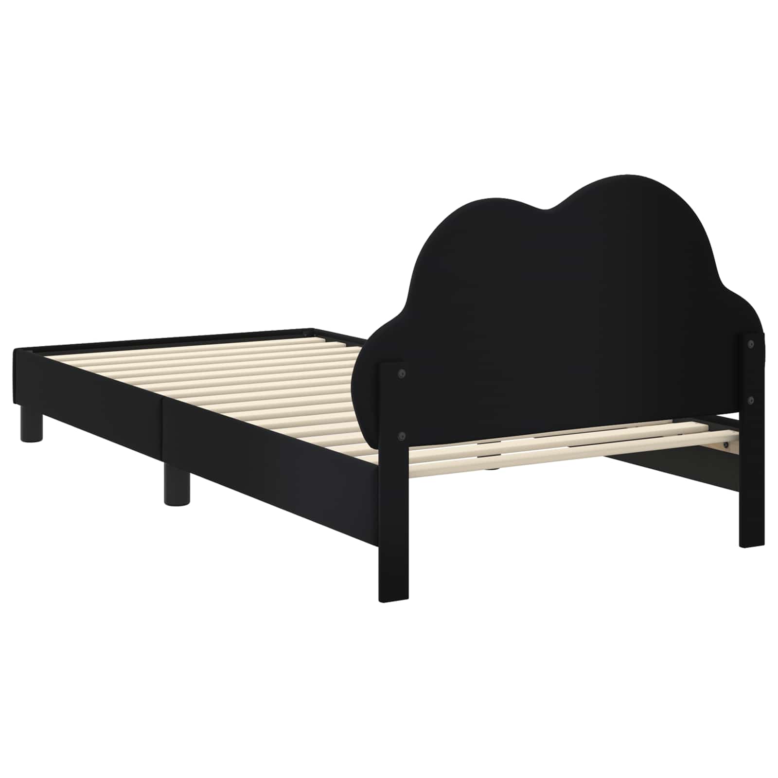 Struttura letto bambini con testata Nero 90 x 190 cm PU 42011184