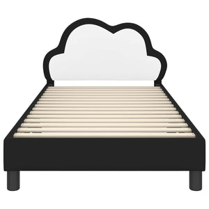 Struttura letto bambini con testata Nero 90 x 190 cm PU 42011184