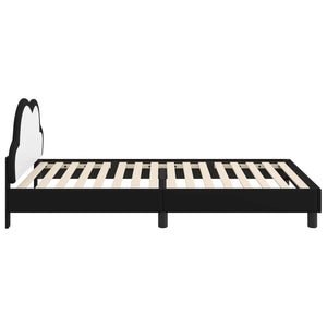 Struttura letto bambini con testata Nero 90 x 190 cm PU 42011184