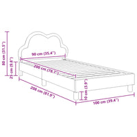 Struttura letto bambini con testata Blu 90 x 200 cm PU 42011186