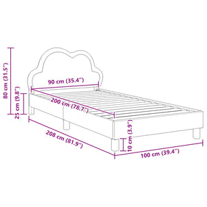 Struttura letto bambini con testata Blu 90 x 200 cm PU 42011186