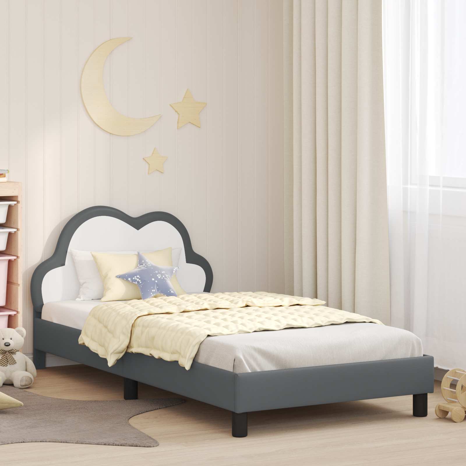 Struttura letto bambini con testata Grigio chiaro 90 x 200 cm 42011187