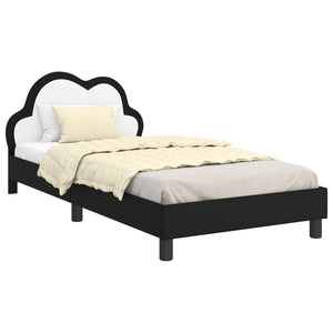 Struttura letto bambini con testata Nero 90 x 200 cm PU 42011188