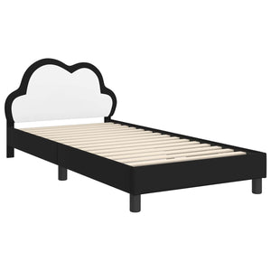 Struttura letto bambini con testata Nero 90 x 200 cm PU 42011188