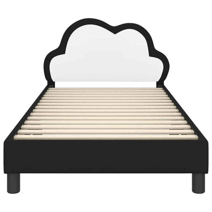 Struttura letto bambini con testata Nero 90 x 200 cm PU 42011188