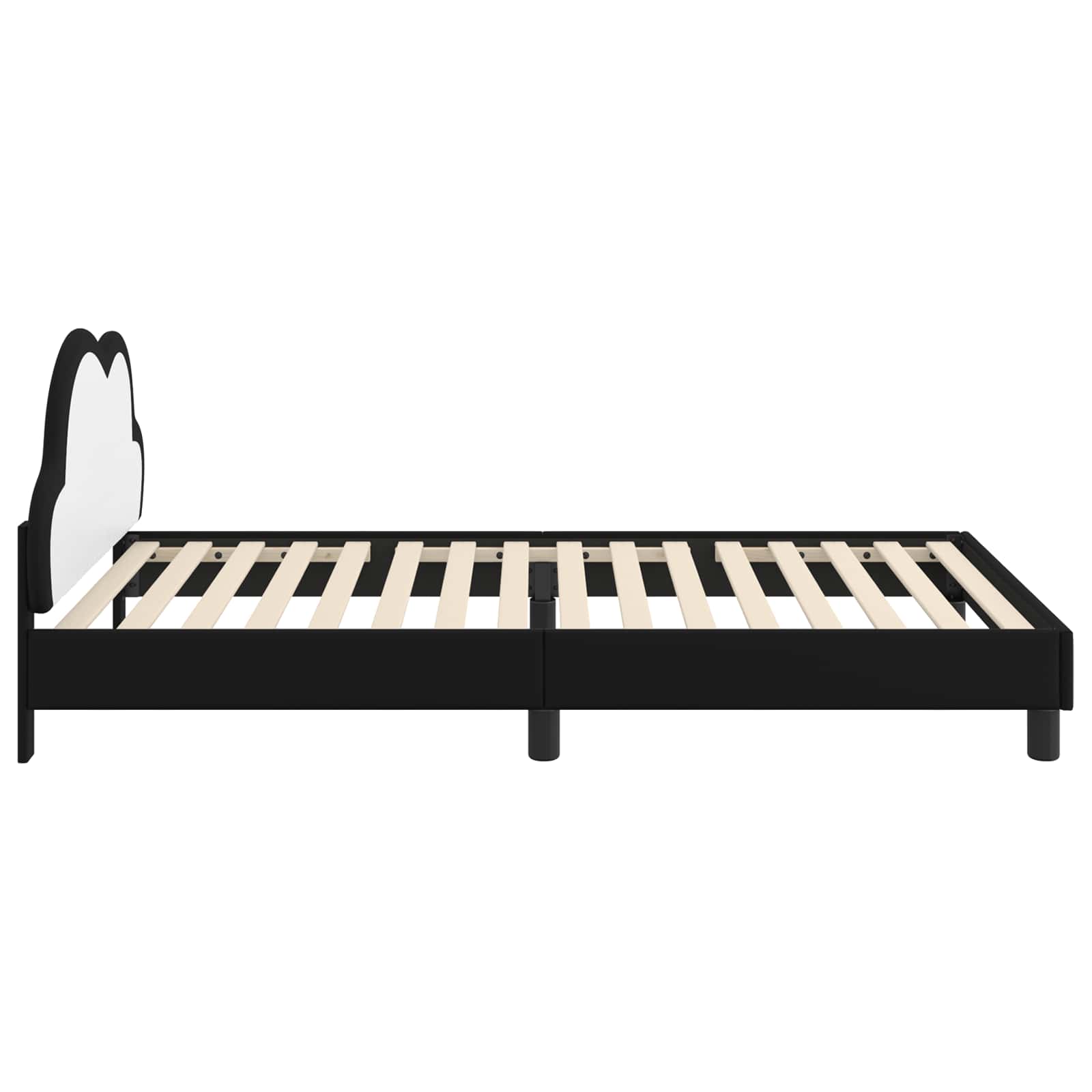 Struttura letto bambini con testata Nero 90 x 200 cm PU 42011188