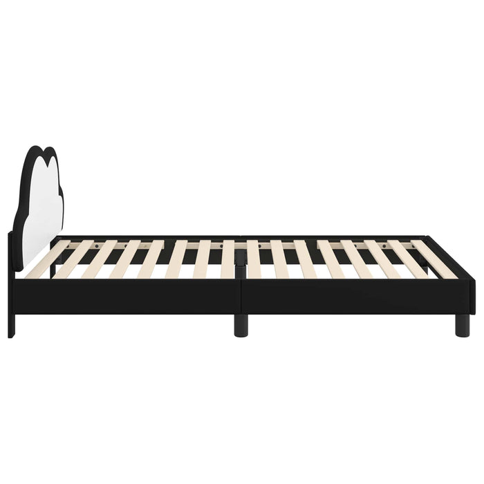 Struttura letto bambini con testata Nero 90 x 200 cm PU 42011188