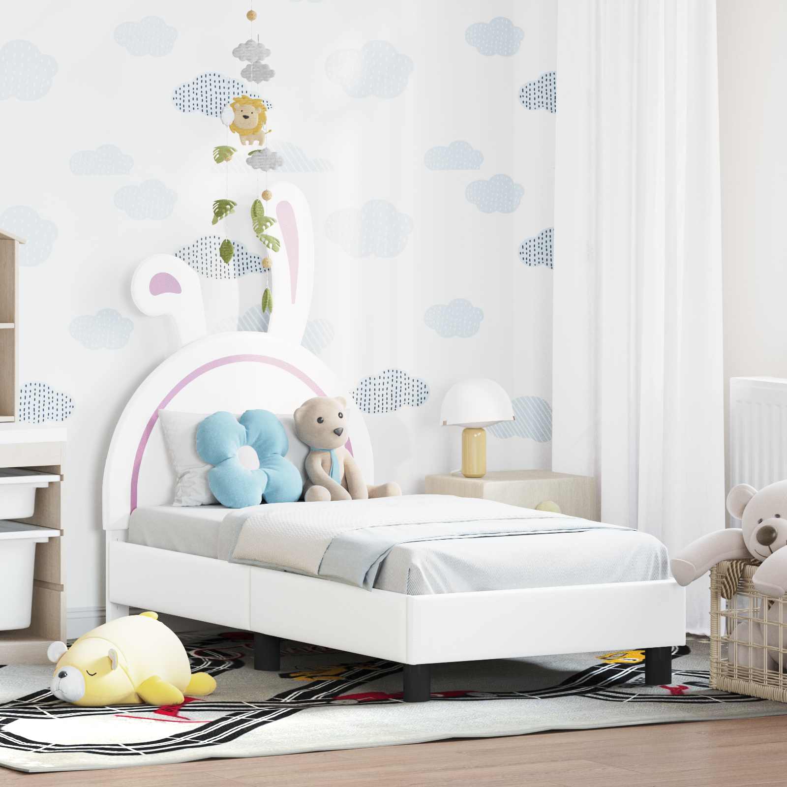 Struttura letto per bambini con testata Bianco 70 x 140 cm PU 42011189