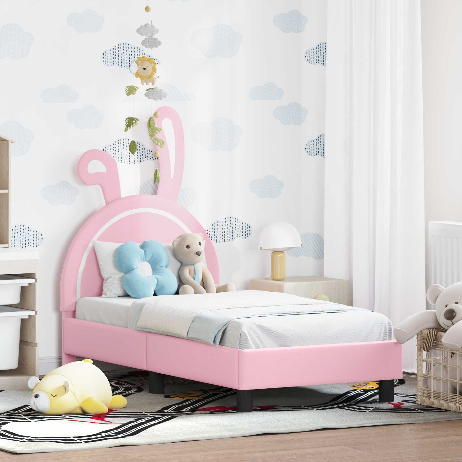 Struttura letto per bambini con testata Rosa 70 x 140 cm PU 42011191