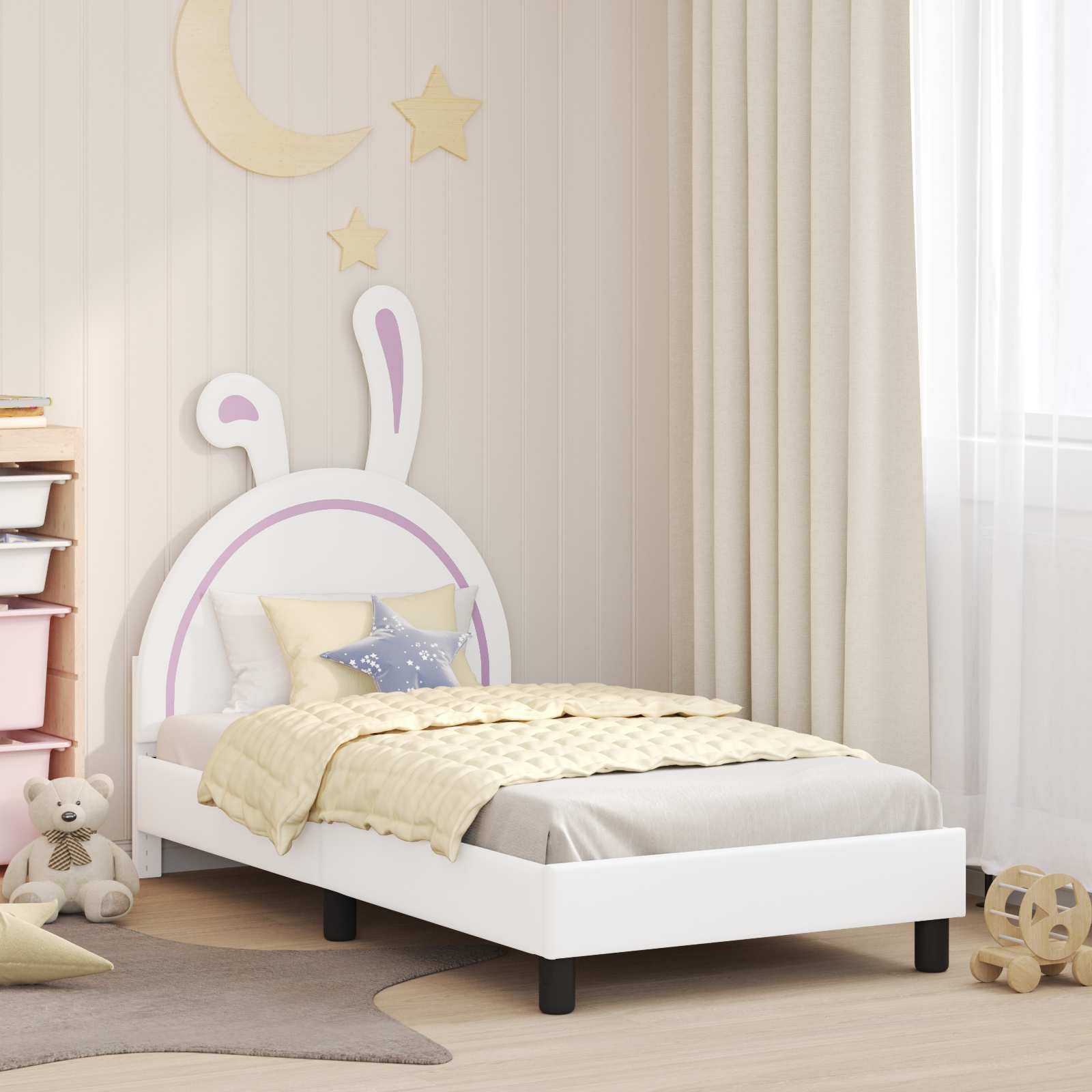 Struttura letto bambini con testata Bianco 80 x 160 cm PU 42011192