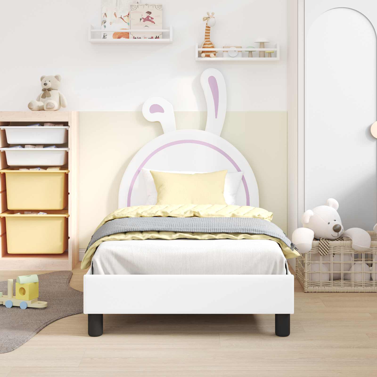 Struttura letto bambini con testata Bianco 80 x 160 cm PU 42011192