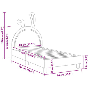 Struttura letto bambini con testata Grigio chiaro 80 x 160 cm 42011193