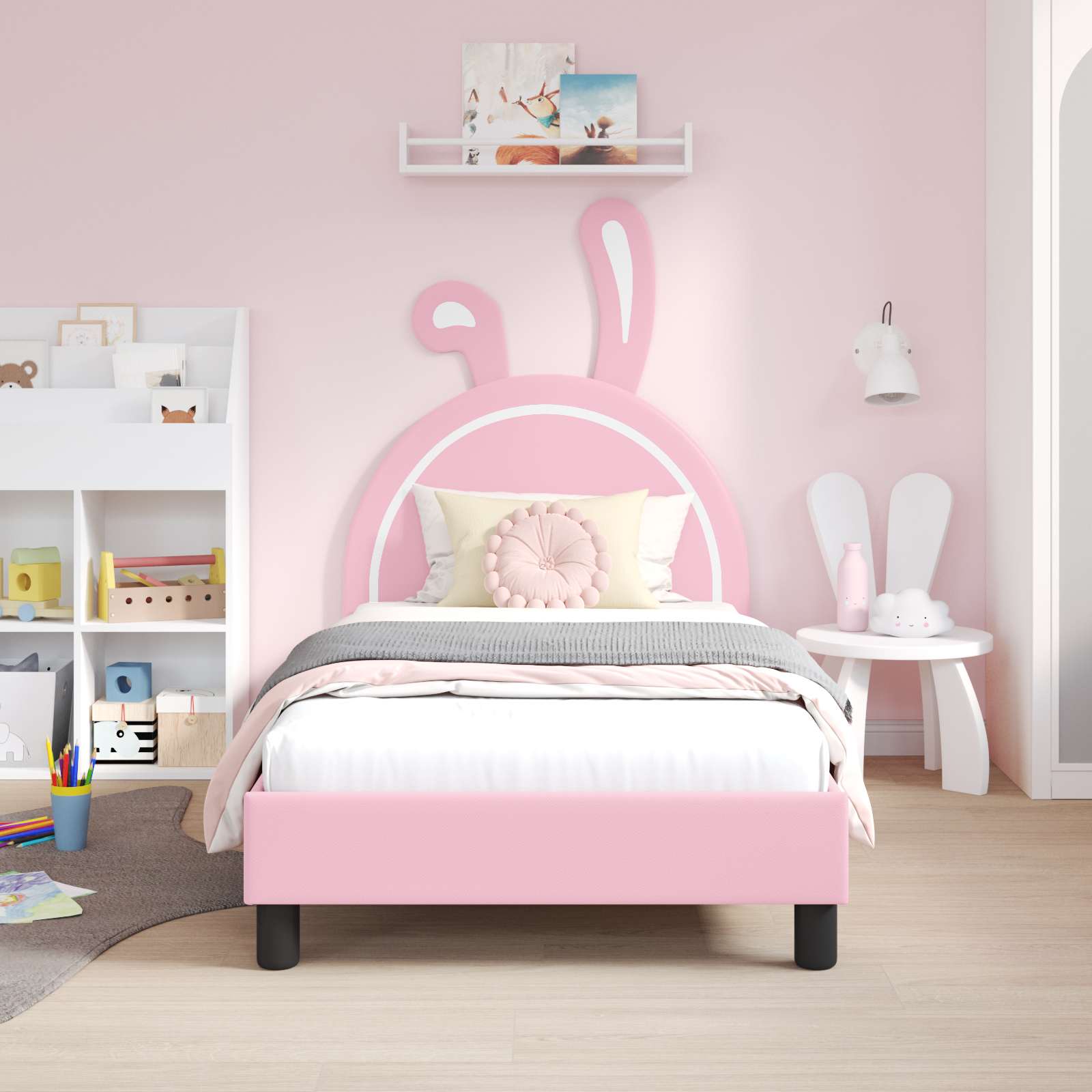 Struttura letto bambini con testata Rosa 80 x 160 cm PU 42011194