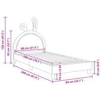 Struttura letto bambini con testata Bianco 80 x 200 cm PU 42011195