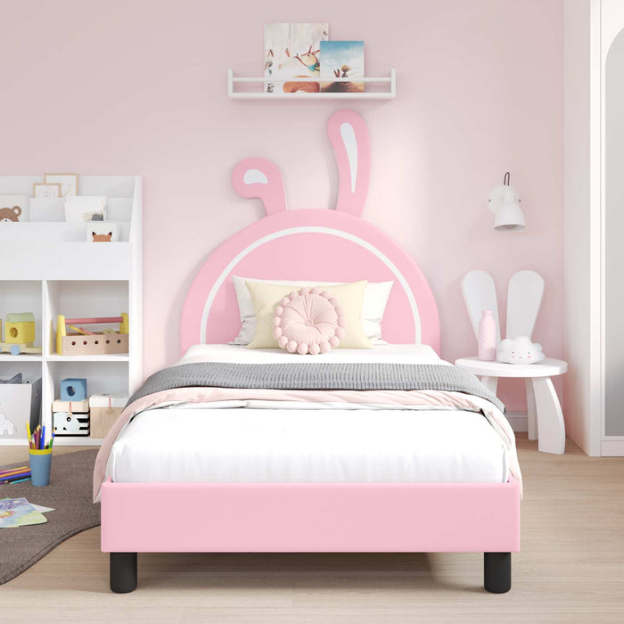 Struttura letto bambini con testata Rosa 80 x 200 cm PU 42011197