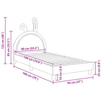 Struttura letto bambini con testata Bianco 90 x 190 cm PU 42011198
