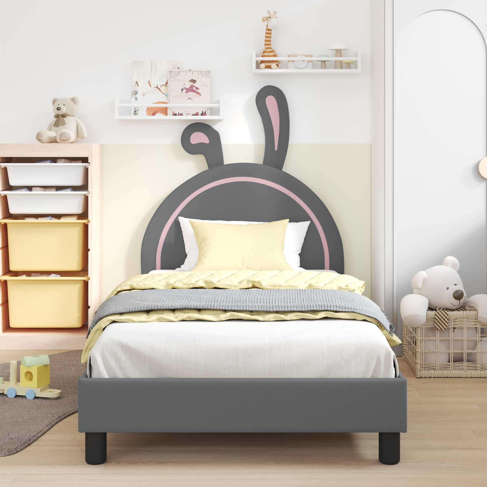 Struttura letto bambini con testata Grigio chiaro 90 x 190 cm 42011199