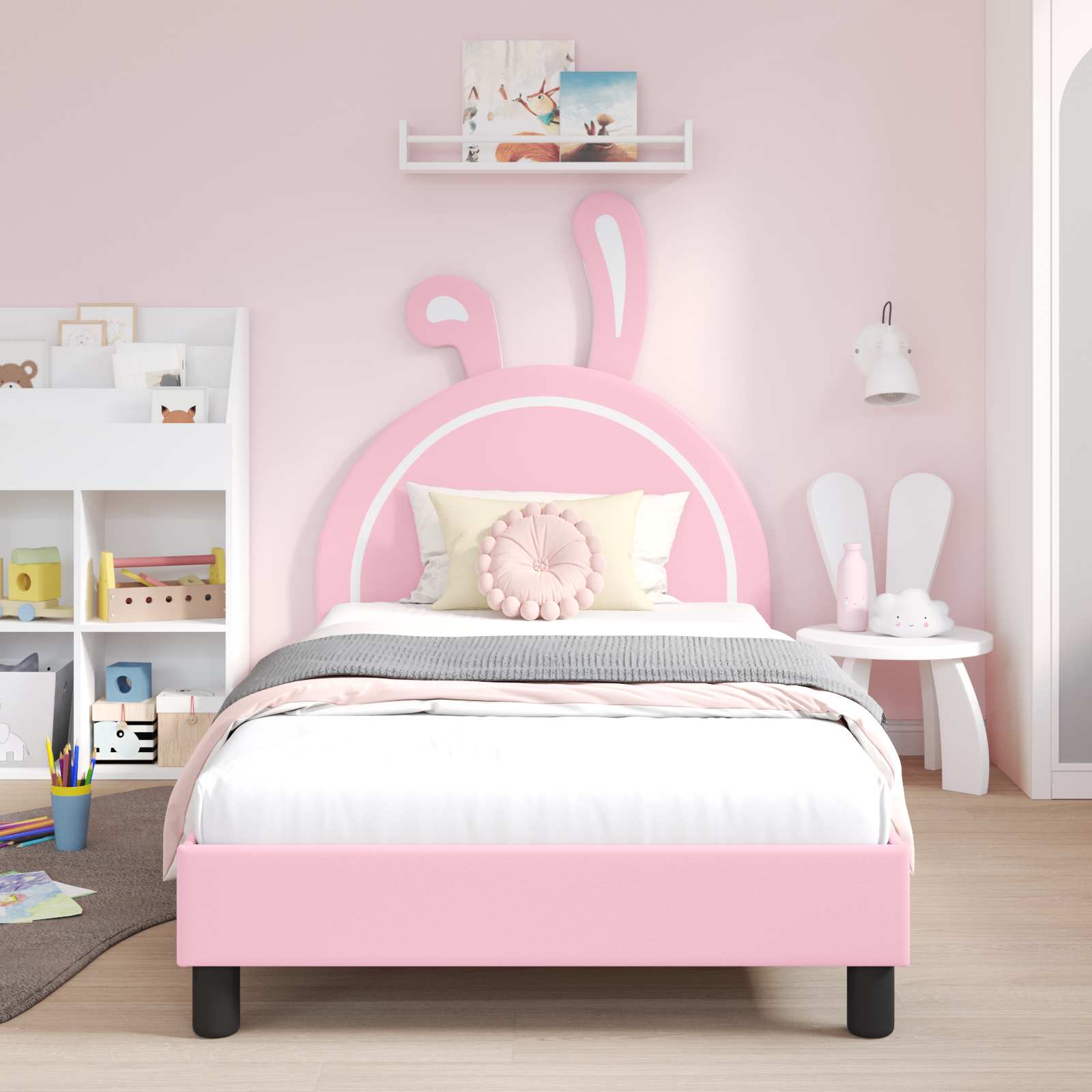 Struttura letto bambini con testata Rosa 90 x 190 cm PU 42011200