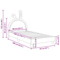 Struttura letto bambini con testata Bianco 90 x 200 cm PU 42011201