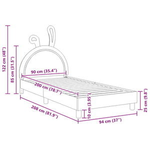 Struttura letto bambini con testata Bianco 90 x 200 cm PU 42011201