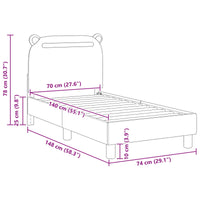 Struttura letto per bambini con testata Grigio scuro 42011205