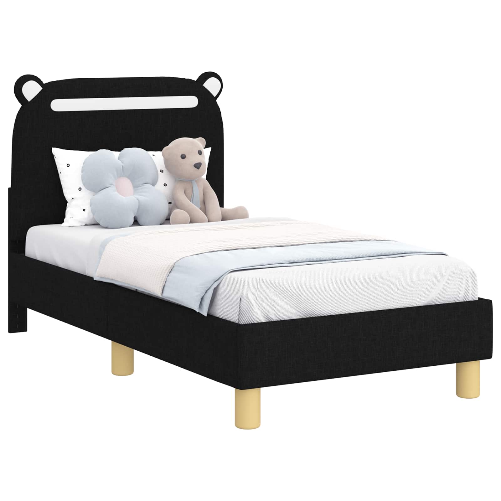 Struttura letto per bambini con testata Nero 70 x 140 cm 42011206