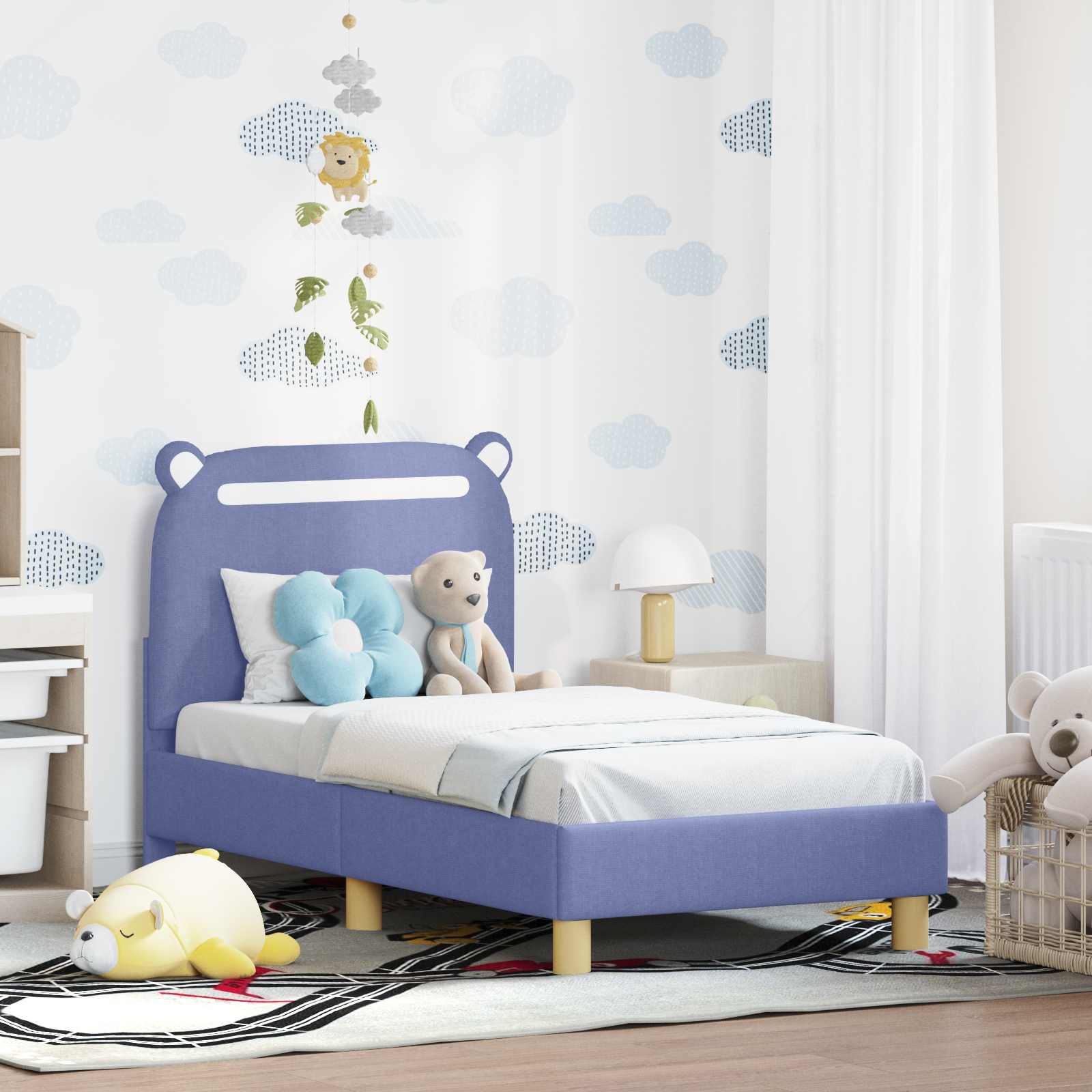Struttura letto per bambini con testata Blu jeans 70 x 140 cm 42011208