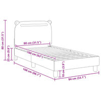 Struttura letto bambini con testata Grigio chiaro 80 x 160 cm 42011209