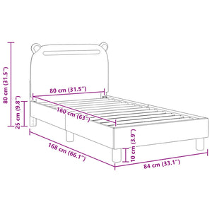 Struttura letto bambini con testata Grigio chiaro 80 x 160 cm 42011209