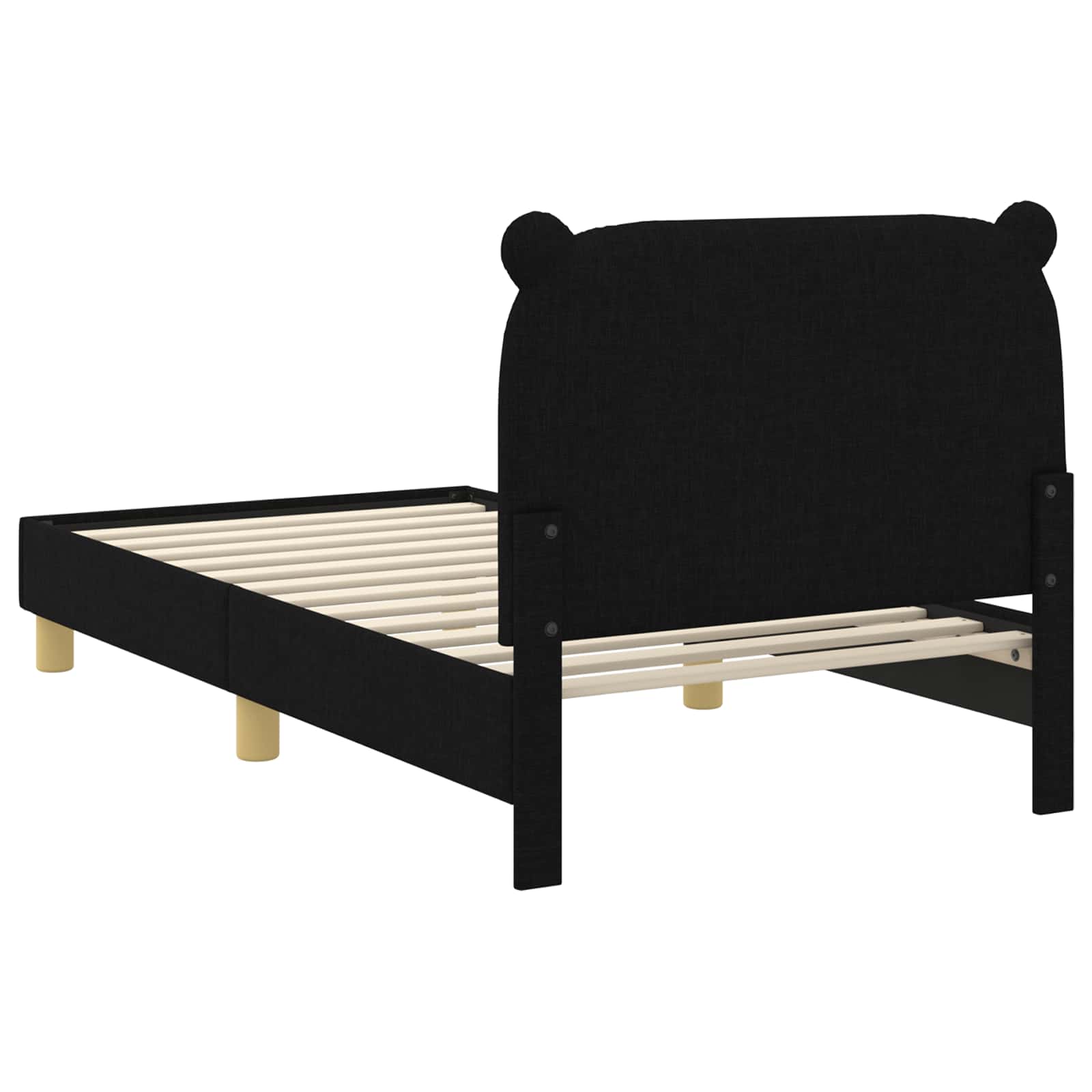 Struttura letto bambini con testata Nero 80 x 160 cm Tessuto 42011211