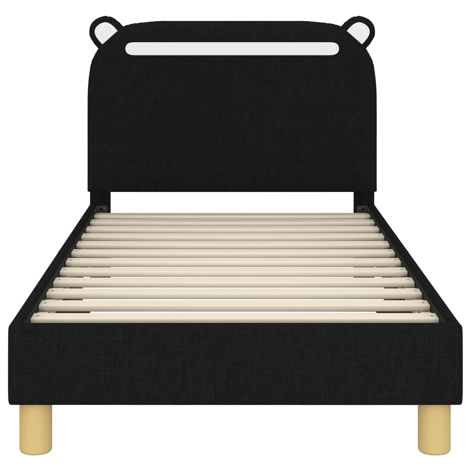 Struttura letto bambini con testata Nero 80 x 160 cm Tessuto 42011211