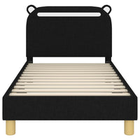 Struttura letto bambini con testata Nero 80 x 160 cm Tessuto 42011211
