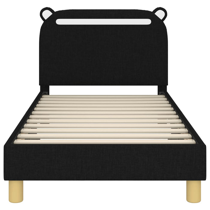 Struttura letto bambini con testata Nero 80 x 160 cm Tessuto 42011211