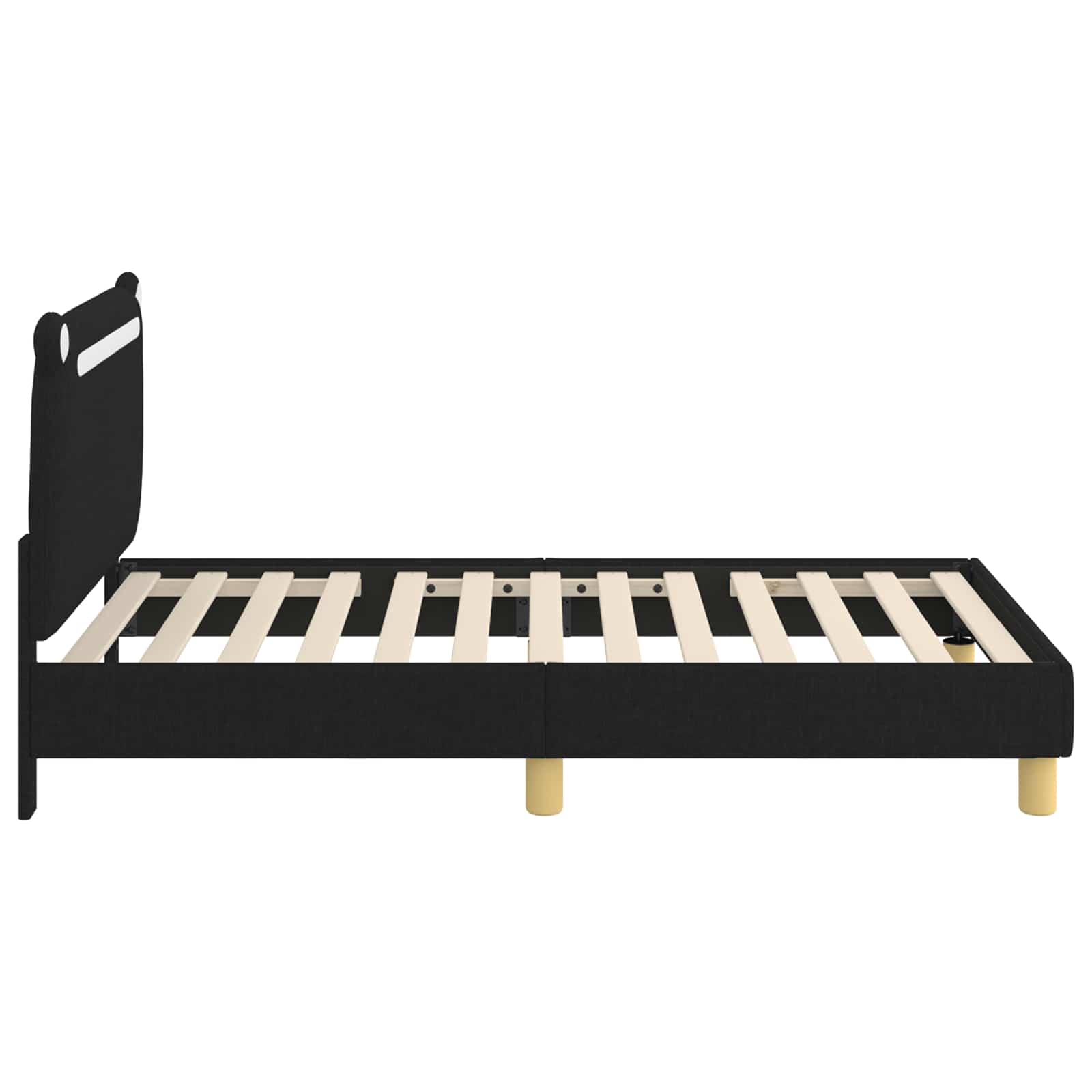 Struttura letto bambini con testata Nero 80 x 160 cm Tessuto 42011211