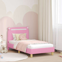Struttura letto bambini con testata Rosa 80 x 160 cm Tessuto 42011212