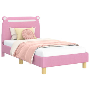 Struttura letto bambini con testata Rosa 80 x 160 cm Tessuto 42011212
