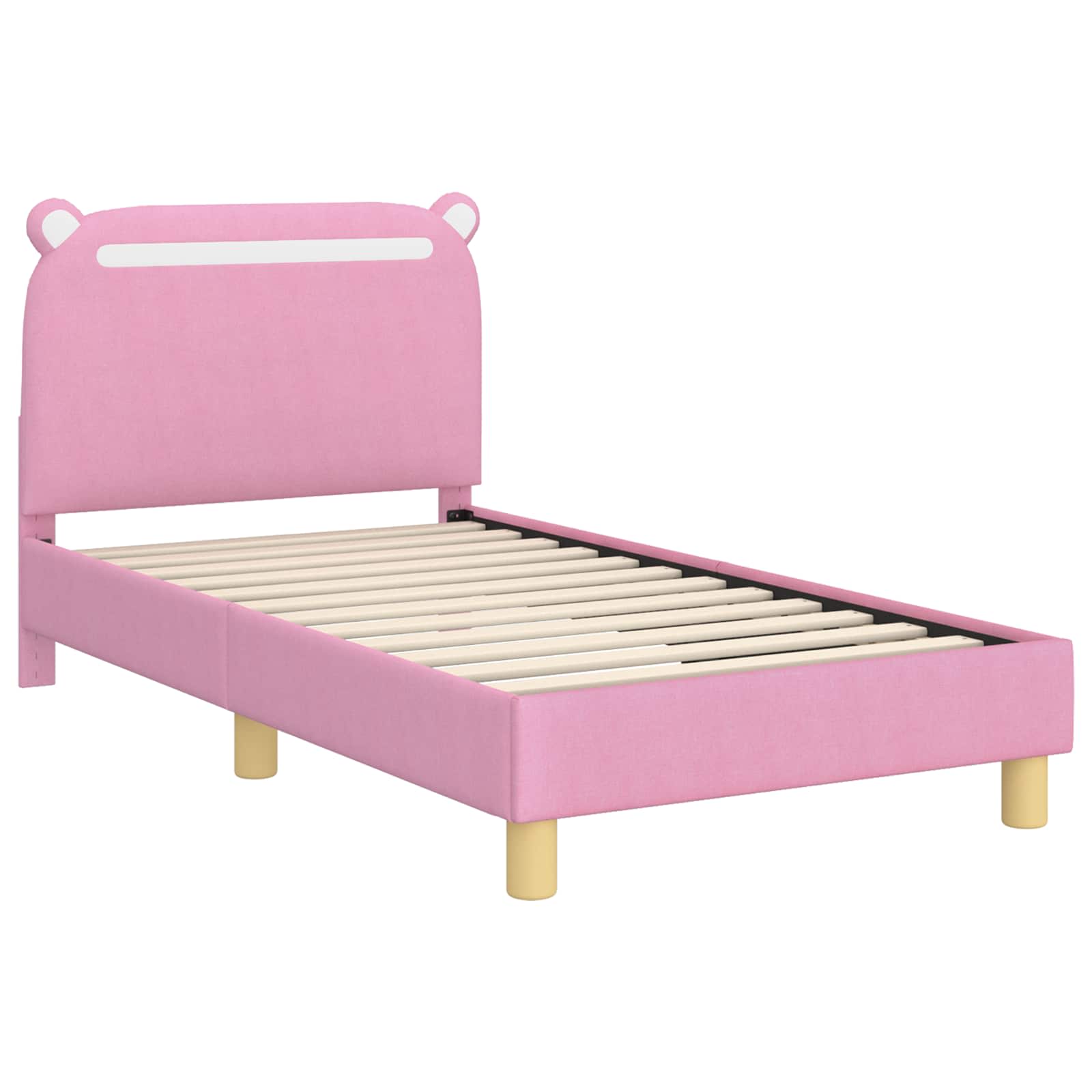 Struttura letto bambini con testata Rosa 80 x 160 cm Tessuto 42011212