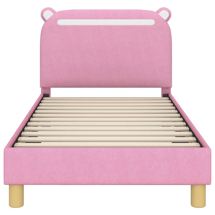 Struttura letto bambini con testata Rosa 80 x 160 cm Tessuto 42011212