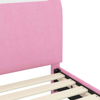 Struttura letto bambini con testata Rosa 80 x 200 cm Tessuto 42011217