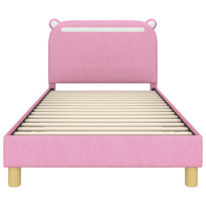 Struttura letto bambini con testata Rosa 80 x 200 cm Tessuto 42011217