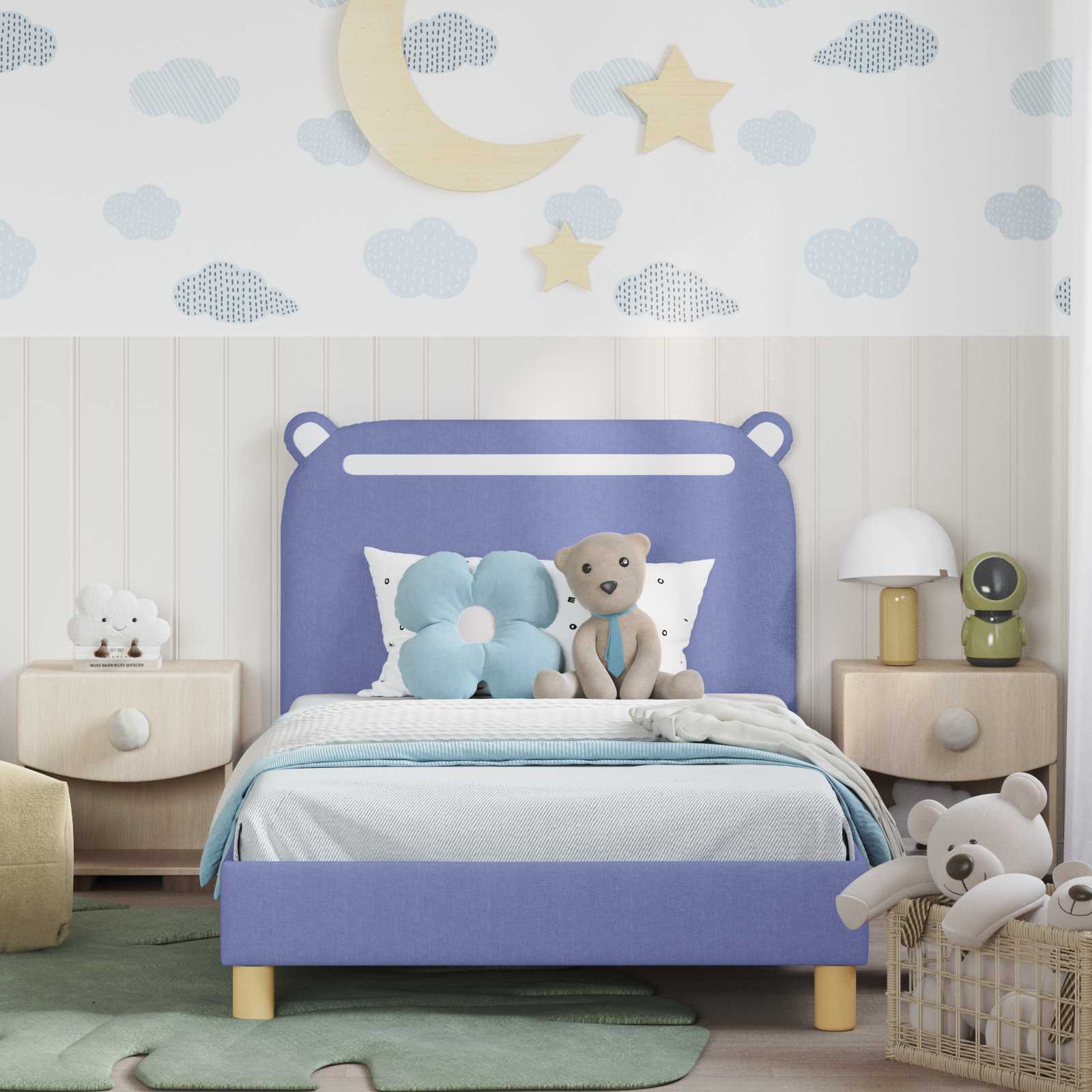 Struttura letto bambini con testata Blu jeans 80 x 200 cm 42011218