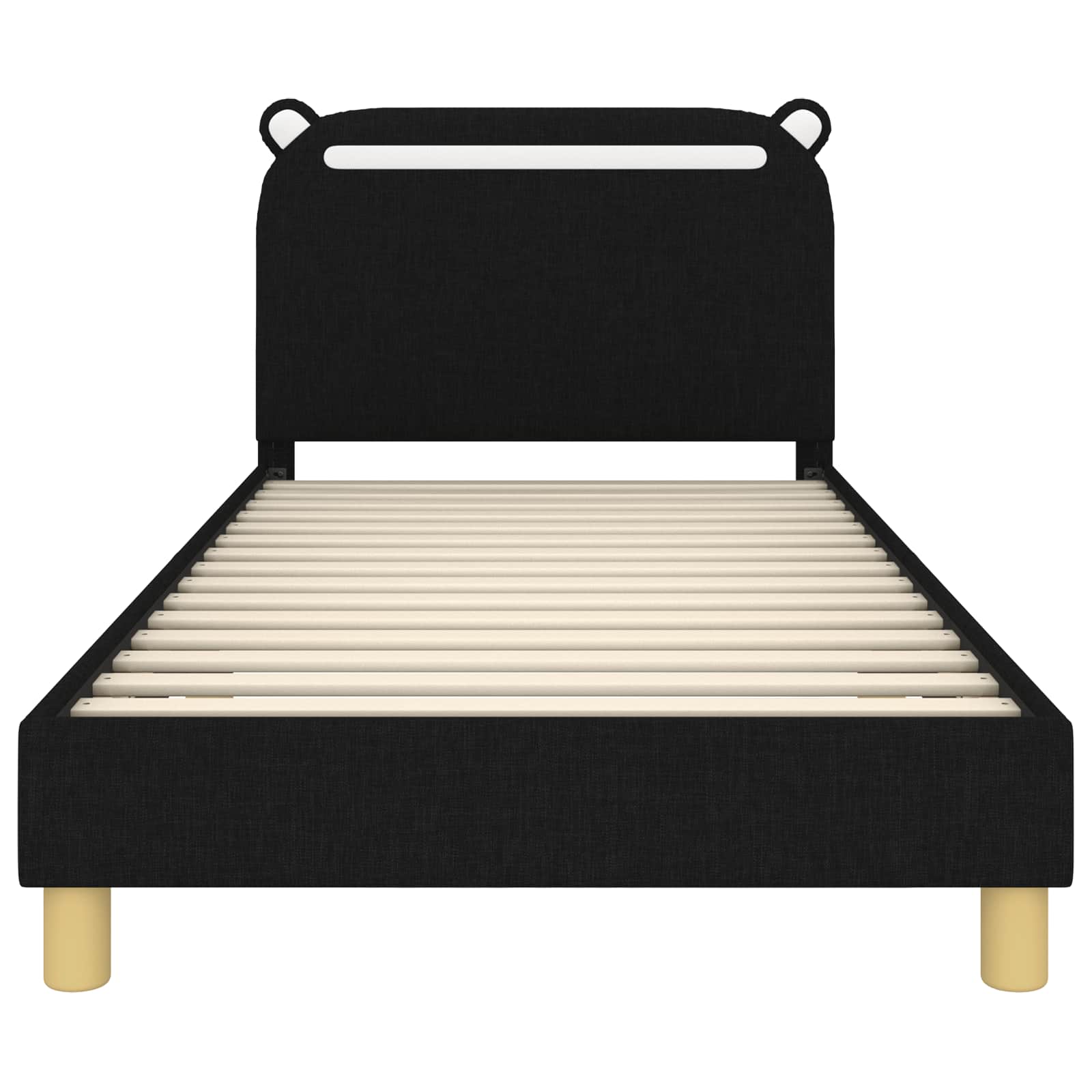 Struttura letto bambini con testata Nero 90 x 190 cm Tessuto 42011221